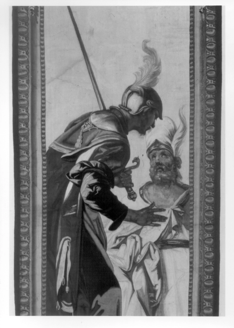 Arazzo - guerriero che riceve ordini, Musei Reali, Palazzo Reale, Torino, dettaglio
